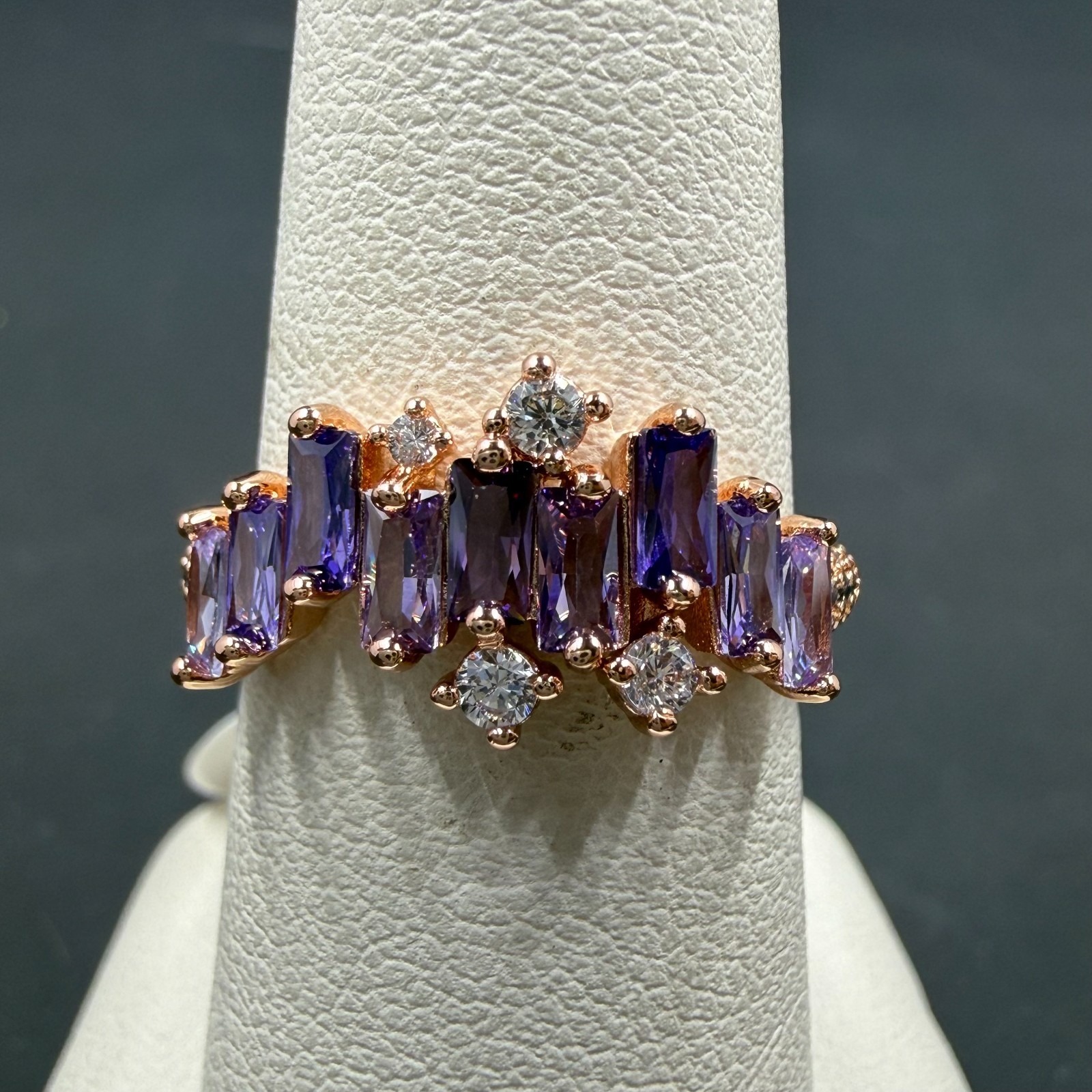 Bomb Party As You Like It Size 6 Ring Amethyst Cz Rbp5768 Rose Gold Plating